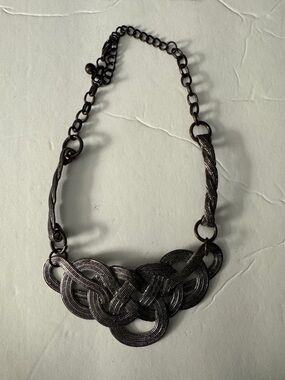 Braided Statement Necklace - Black